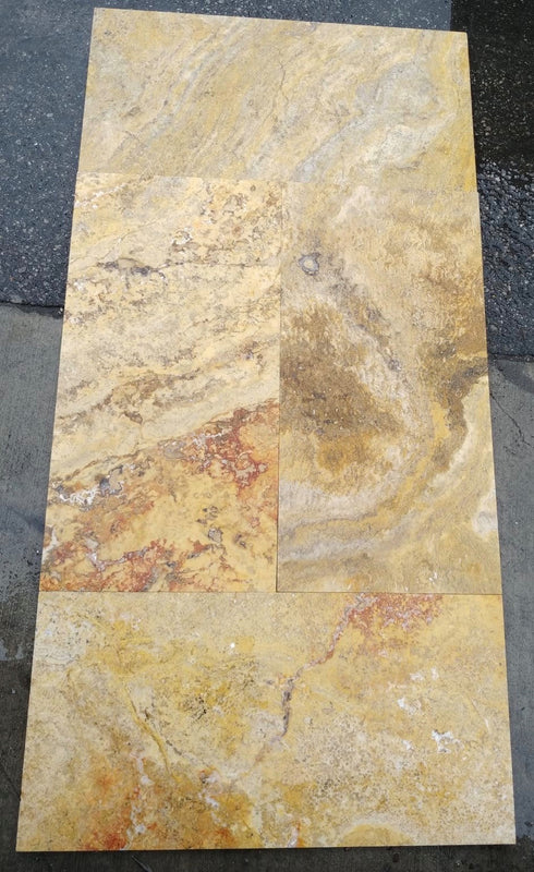 Scabos 12" X 24" Tile - (Cross-cut) Filled & Honed
